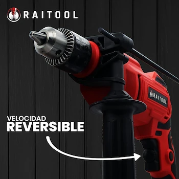 Imagen 3 de Taladro Rotomartillo de Impacto Eléctrico 550W con Broquero de 1/2 Pulgada y Mango Auxiliar