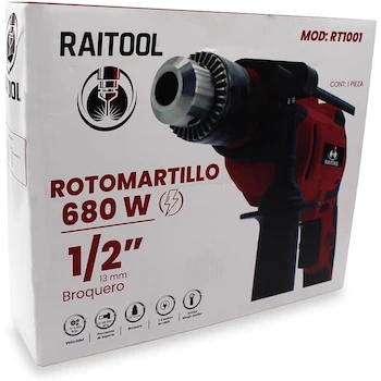 Imagen 4 de Taladro Rotomartillo de Impacto Eléctrico 550W con Broquero de 1/2 Pulgada y Mango Auxiliar