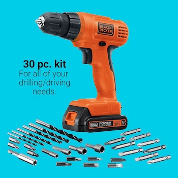 Imagen 3 de BLACK+DECKER LD120VA 20V MAX POWERCONNECT Taladro Desarmador Inalámbrico con Kit de 30 Piezas