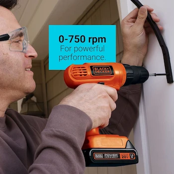 Imagen 5 de BLACK+DECKER LD120VA 20V MAX POWERCONNECT Taladro Desarmador Inalámbrico con Kit de 30 Piezas