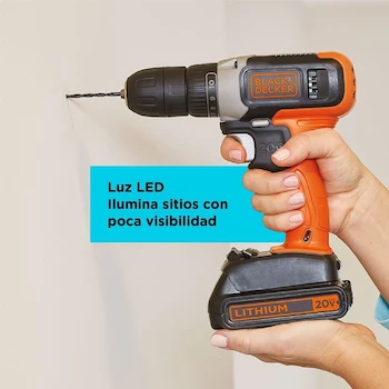 Imagen 5 de BLACK+DECKER BCD702C1 Taladro Atornillador Inalámbrico 20V MAX con Batería de Litio y Cargador