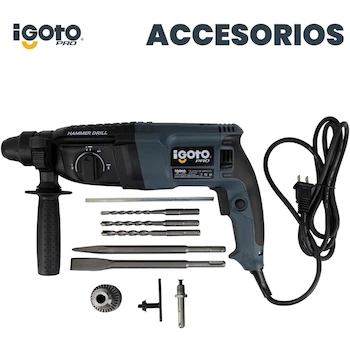 Imagen 2 de Rotomartillo SDS Profesional Eléctrico 800W 3J 127V 60Hz con Broquero SDS y Broquero ½" Incluye Mango Auxiliar y Cable de 3m