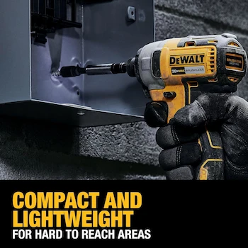 Imagen 3 de DEWALT Driver de Impacto Inalámbrico 20V MAX, Chuck Hexagonal de 1/4 Pulgadas, Kit con Batería y Cargador (DCF787D1)