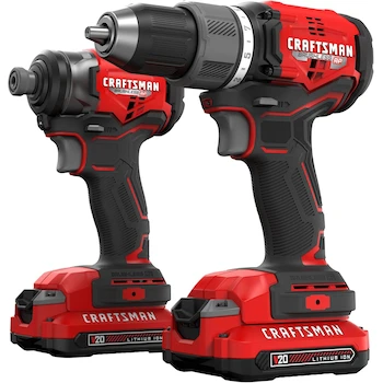 Imagen de referencia para CRAFTSMAN V20 RP CMCK211C2 Kit Combinado de Taladro Inalámbrico y Destornillador de Impacto Rojo con 2 Baterías y Cargador