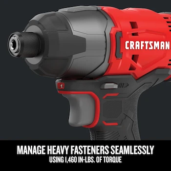 Imagen 5 de CRAFTSMAN V20 Kit de Herramientas Inalámbricas 20V con Taladro Atornillador, Sierra Circular, Atornillador de Impacto, Linterna y 2 Baterías Modelo CMCK401D2