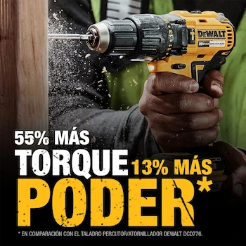 Imagen 5 de DEWALT Kit Taladro Inalámbrico Percutor 1/2" (13mm) 20V Máx. DCD7781D1 con Cargador, Baterías y Bolsa de Herramientas