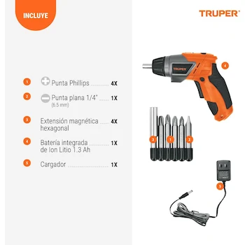 Imagen 5 de Destornillador Inalámbrico Truper DESI-36X, 3.6V, 2 Posiciones