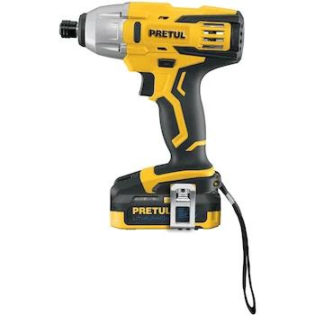 Imagen alusiva al producto Pretul DIMI-20P Destornillador de Impacto Inalámbrico 1/4" 20V con 1 Batería de 2 Ah