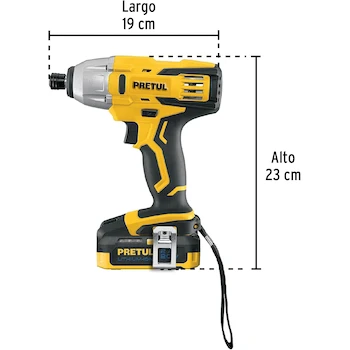 Imagen 3 de Pretul DIMI-20P Destornillador de Impacto Inalámbrico 1/4" 20V con 1 Batería de 2 Ah