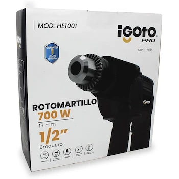 Imagen 3 de Taladro Rotomartillo 700 W Profesional 127 V 60 Hz Broquero ½’’ 13 mm con Mango Auxiliar