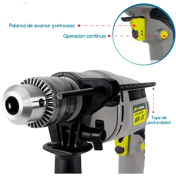 Imagen 5 de Rotomartillo Eléctrico Maxtool 500W con Portabrocas de 3/8 Pulgadas para Uso Doméstico