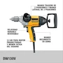 Miniatura de DEWALT DW130V Taladro Eléctrico 1/2" 13mm 9.0Amp 710W Amarillo con Mango Lateral