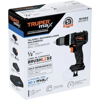 Imagen 4 de Taladro Inalámbrico Truper Max MAX-20TS 1/2" Motor Brushless Sin Accesorios