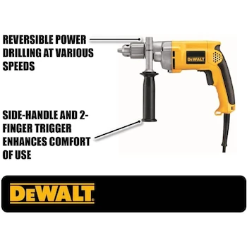 Imagen 3 de DEWALT DW235G Taladro Eléctrico con Cable de 1/2 Pulgada 600W Amarillo y Negro