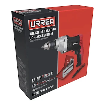 Imagen 4 de Urrea JT01 Juego de Taladro con Accesorios, 15 Piezas