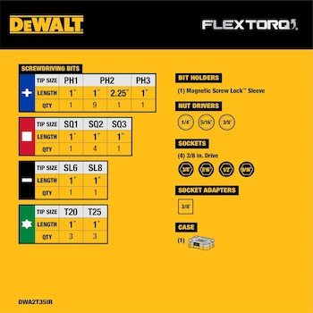 Imagen 4 de DEWALT DWA2T35IR Juego de 35 Piezas para Destornillador de Impacto