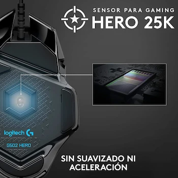 Imagen 3 de Logitech G502 Hero Mouse Gaming con Cable Negro