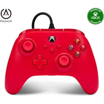 Imagen de referencia para PowerA Mando con Cable para Xbox Series X|S, Xbox One y PC - Rojo Edition, Gamepad, Controlador para Videojuegos Cableado, Licencia Oficial de Xbox