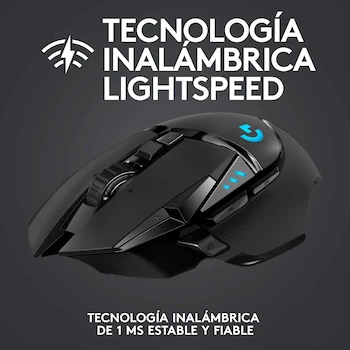 Imagen 2 de Logitech G502 LIGHTSPEED Mouse Gaming Inalámbrico, Sensor HERO 25K, Color Negro