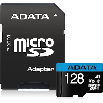 Imagen 5 de ADATA Premier 128GB MicroSDXC UHS-I Memory Card with SD Adapter Black/Blue A1 Class 10 Model AUSDX128GUICL10A1-RA1