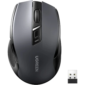 Imagen alusiva al producto UGREEN Mouse Inalámbrico 2.4 GHz con Receptor USB Ratón Ergonómico de 6 Botones Negro