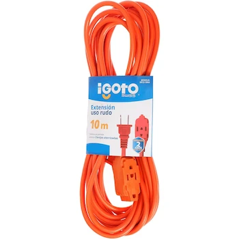 Imagen 4 de Extensión Eléctrica iGOTO ER13-10NA Uso Rudo Naranja 10 Metros