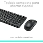 Miniatura de Logitech MK220 Combo Teclado Compacto y Mouse Inalámbricos Negro