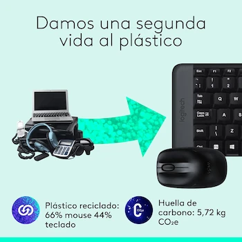 Imagen 5 de Logitech MK220 Combo Teclado Compacto y Mouse Inalámbricos Negro