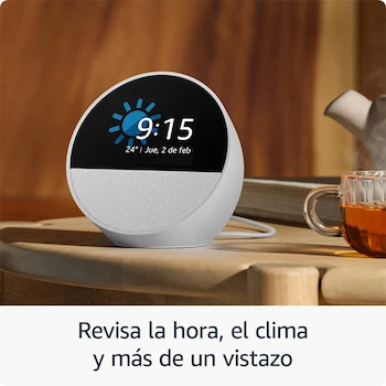 Imagen 3 de Amazon Echo Spot 2024 Blanco - Despertador Inteligente con Alexa, Modelo B0BFCBKXWL