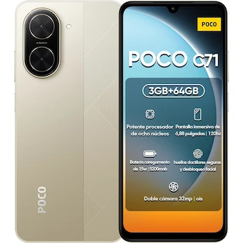 Imagen de referencia para Xiaomi POCO C71 Teléfono Móvil Desbloqueado 3+64GB Color Oro