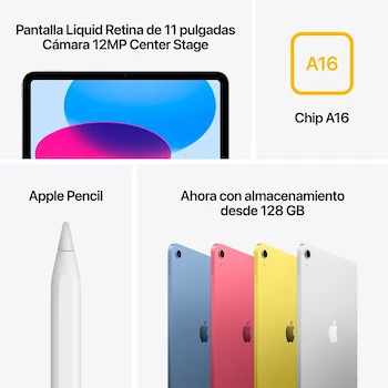 Imagen 5 de Apple iPad Pantalla 11 Pulgadas Chip A16 128 GB Wi-Fi 6 Azul