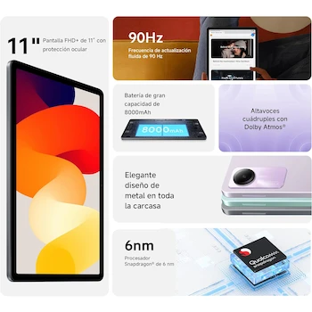 Imagen 5 de Xiaomi Redmi Pad SE Tablet 11" 4GB RAM 128GB ROM Verde Menta