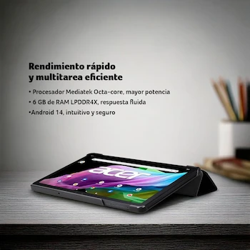 Imagen 3 de Acer Iconia Tab P10 P10-21Q-870Q Tablet 10.4" WUXGA QLED MediaTek MT8781 6GB RAM 128GB Storage Android 14 Black