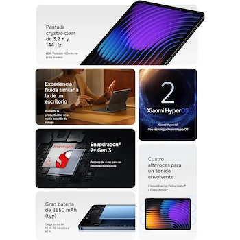Imagen 2 de Tablet Xiaomi Pad 7 11.2" 12GB RAM 256GB ROM Gris