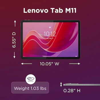 Imagen 3 de Lenovo Tab M11 11-Inch Tablet 4GB RAM 128GB Storage Luna Grey with Folio Case