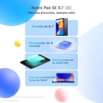 Imagen 5 de Xiaomi Redmi Pad SE 8.7" Tablet 4GB RAM 128GB Almacenamiento Azul Cielo