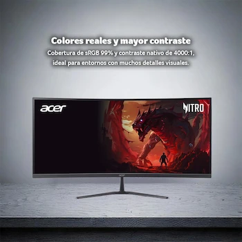 Imagen 5 de Acer ED0 34" UWQHD 3440x1440 VA Curved Gaming Monitor
