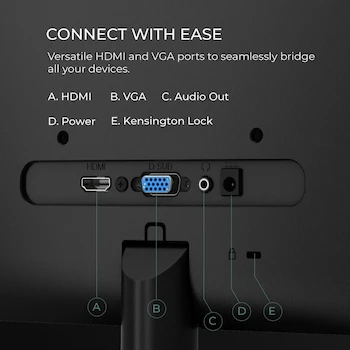 Imagen 2 de Monitor AOC 22B2HM2 LED Full HD 1920x1080 de 21.5 Pulgadas Color Negro