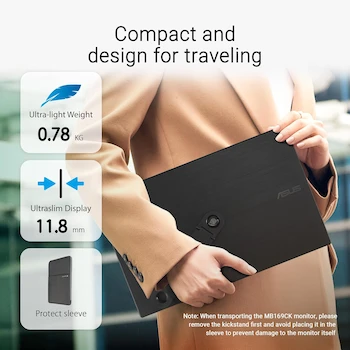 Imagen 5 de ASUS ZenScreen MB169CK Monitor Portátil USB 15.6 Pulgadas Full HD IPS con Doble USB Tipo C