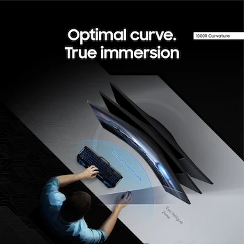 Imagen 5 de Samsung Odyssey G5 34-Inch Ultra-Wide Curved Gaming Monitor, WQHD, Model LC34G55TWWNXZA, 2020, Black