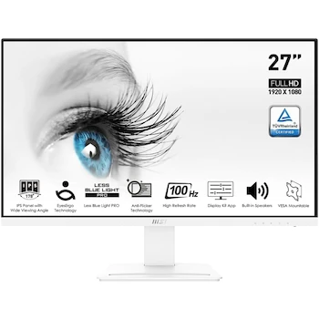 Imagen de referencia para Monitor MSI PRO MP273AW Serie Pro 27 Pulgadas Blanco