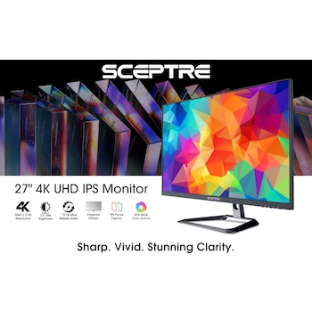 Imagen 5 de Sceptre U275W-UPT 27" 4K UHD IPS Monitor with Built-in Speakers, Black, 2021 Model
