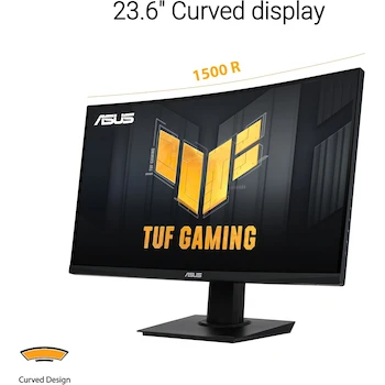 Imagen 2 de ASUS TUF Gaming VG24VQER Monitor Curvado de 24 Pulgadas (23.6 Pulgadas Visible) FHD