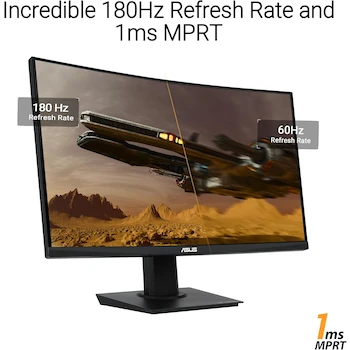 Imagen 3 de ASUS TUF Gaming VG24VQER Monitor Curvado de 24 Pulgadas (23.6 Pulgadas Visible) FHD