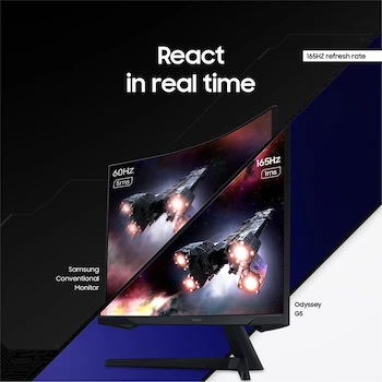 Imagen 4 de Samsung Odyssey G55C LS32CG550ENXZA 32 Pulgadas QHD Monitor Curvo Gaming Negro Versión Canadá