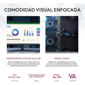 Imagen 4 de Monitor Curvo Samsung Essential S3 LS32D390GALXZX 32 Pulgadas Negro