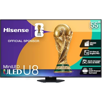 Imagen 1 de Hisense U8QG 55 Pulgadas Mini-LED Pro Smart Google TV UHD 4K (Modelo 2025)