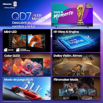 Imagen 4 de Hisense QD7QFM 55 Pulgadas Mini-LED Smart Fire TV UHD 4K (Modelo 2025)