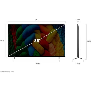 Imagen 3 de LG 86NANO80ASA Pantalla 86 Pulgadas NanoCell AI NANO80 Smart TV webOS 2025