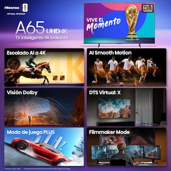 Imagen 4 de Hisense 50A65N Serie A65N Televisión Smart UHD 4K de 50 Pulgadas Modelo 2025 Color Negro